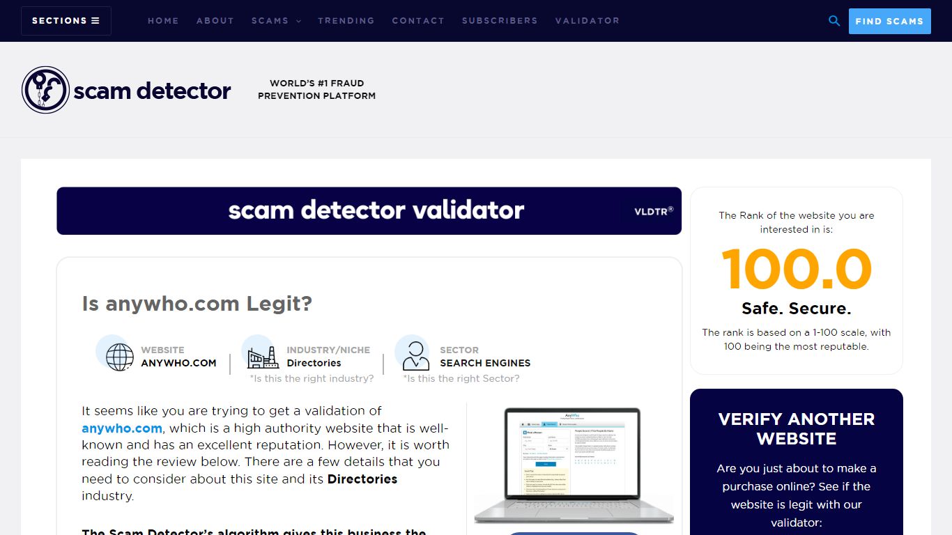 anywho.com Review - Scam Detector